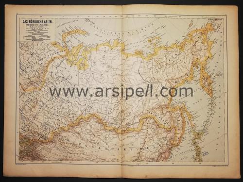 Das Nördliche Asien Sibirien Und Mongolei / Kuzey Asya, Sibirya Moğolistan Haritası