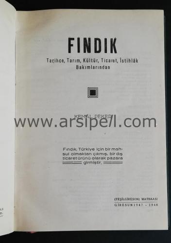 FINDIK - Tarihçe, Tarım, Kültür, Ticaret, İstihlak Bakımlarından