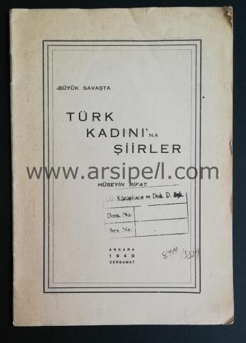 BÜYÜK SAVAŞTA TÜRK KADININA ŞİİRLER
