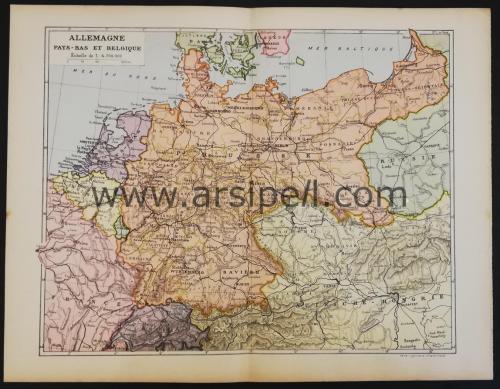 Almanya Orta Avrupa Harita / Allemagne Pays Bas Et Belgique