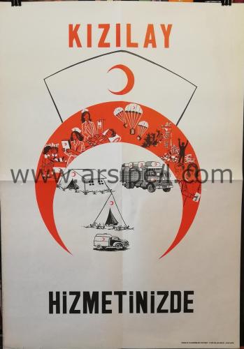 Kızılay Orjinal Reklam Afişi "Kızılay Hizmetinizde"