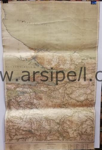 1914 RICHARD KIEPERT: Doğu Ege - Doğu Marmara Paftası İstanbul - Bursa - İznik - Kütahya - Dietrich Reimer (Ernst Vohsen)