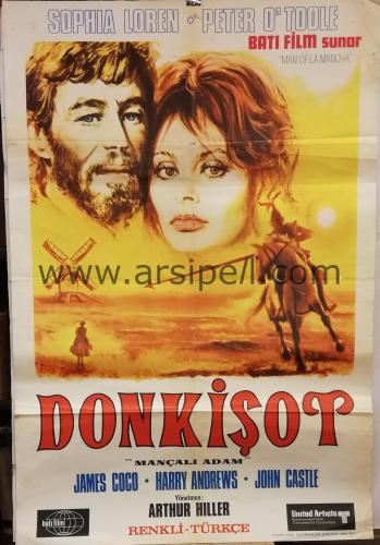 Don Kişot Sinema Afişi / Man Of La Mancha / 1972 /Peter O'Toole Sophia Loren James Coco