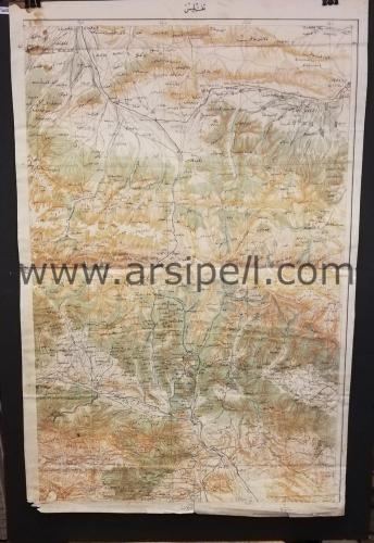Osmanlıca TİFLİS Haritası / Kafkaslar Gürcistan Güney Rusya