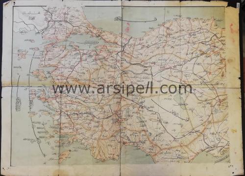 Osmanlıca - Türkiye - Küçük Asya - Çanakkale İzmir Aydın Muğla Paftası