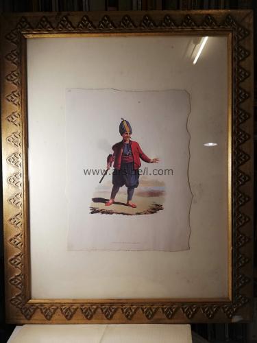 Renkli Türk Topçu Asker "Soldier of Turkish Artillery" Gravürü