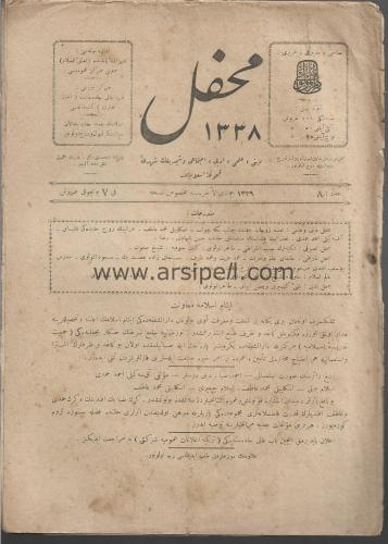 Mahfel Ameli Edebi İçtimai ve Şmdilik Şehri Mecmuadır Sayı 8