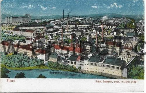 Çekoslovakya Pilsen Şehri - Pilsen Stadt. Brauerei Gegr. Im Jahre 1842