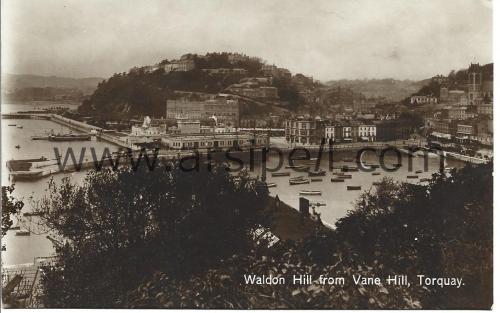 United Kingdom Torquay Waldon Hill From Vane Hill Yabancı Kartpostal