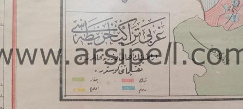 Osmanlıca Garbi Trakya Haritası ve Nüfus Grafikleri Tablosu