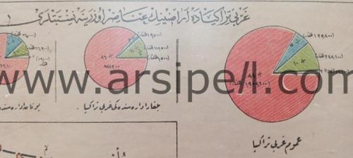 Osmanlıca Garbi Trakya Haritası ve Nüfus Grafikleri Tablosu